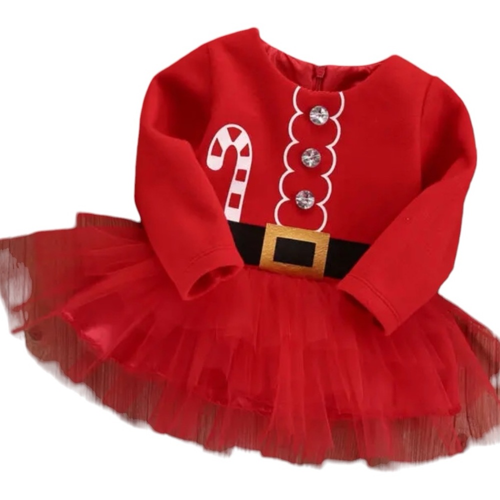 CHRISTMAS CANDY CANE DESIGN INFANT DRESS